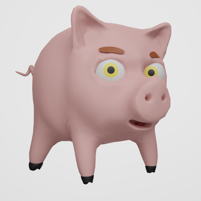 piglet wilson low-poly 3Dモデル .c4d .max .obj .3ds .fbx .stl .blend 