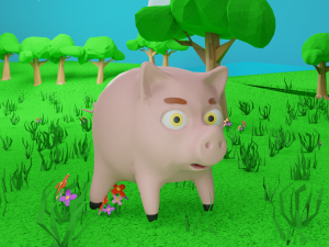 piglet wilson low-poly 3Dモデル