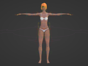stylized female girl 3D मॉडल