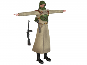 Infantry of the USSR with PPSH 2060 3D Model