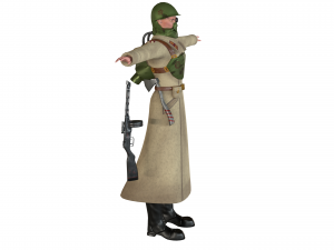 Infantry of the USSR with PPSH 2060 3D Model