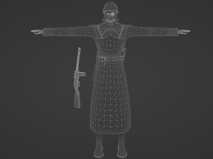 Infantry of the USSR with PPSH 2060 3D Model
