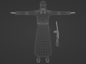 Infantry of the USSR with PPSH 2060 3D Model