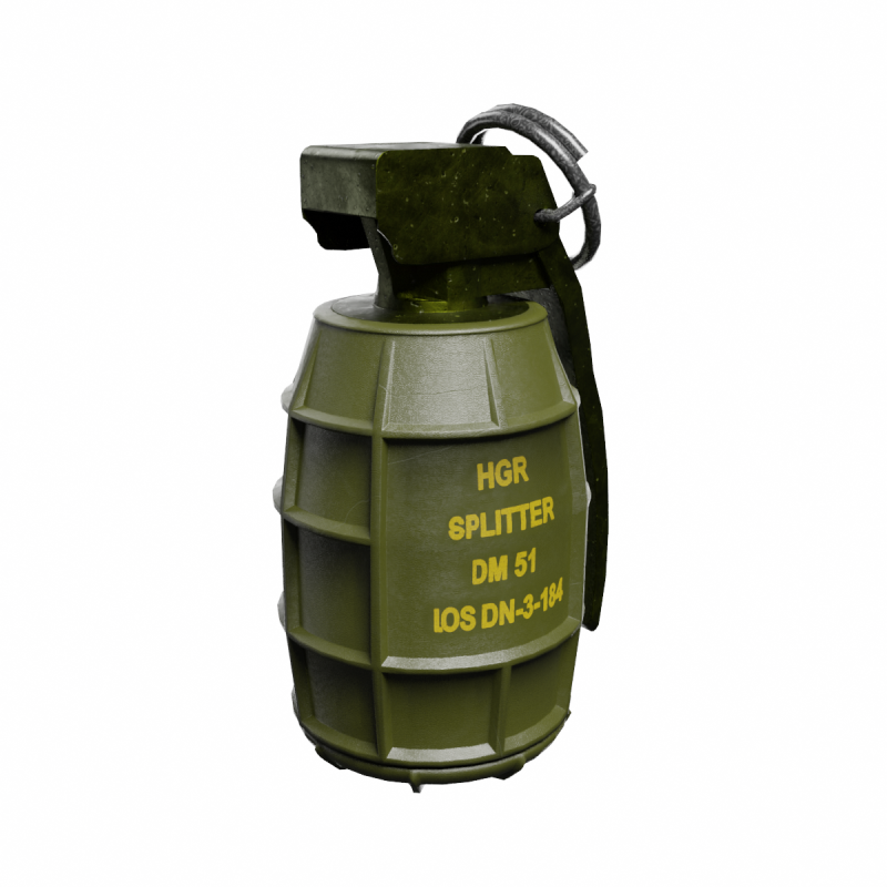 Grenade DM 51 3D 模型 .c4d .max .obj .3ds .fbx .stl .blend