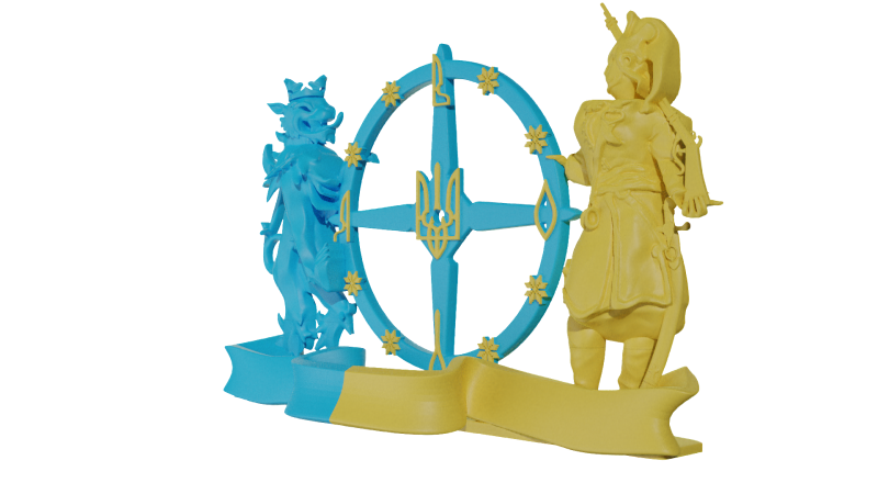 Hours coat of arms 3D print model 3D 打印模型 .c4d .max .obj .3ds .fbx .stl .blend