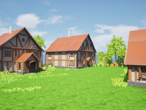 Stylized Modular House 3D Modell