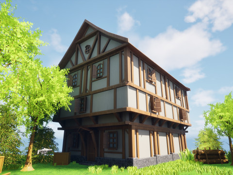 Stylized Modular House 3D Modell