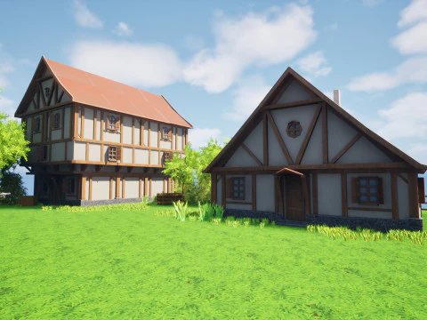 Stylized Modular House 3D Model