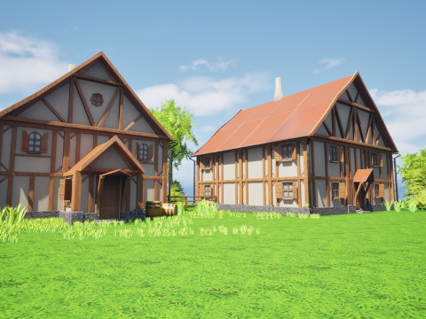Stylized Modular House 3D Modell