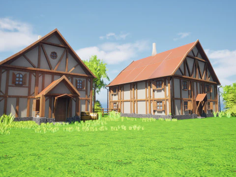 Stylized Modular House 3D Model