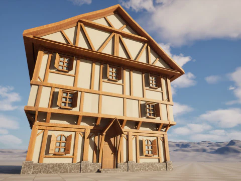 Stylized Modular House 3D Model