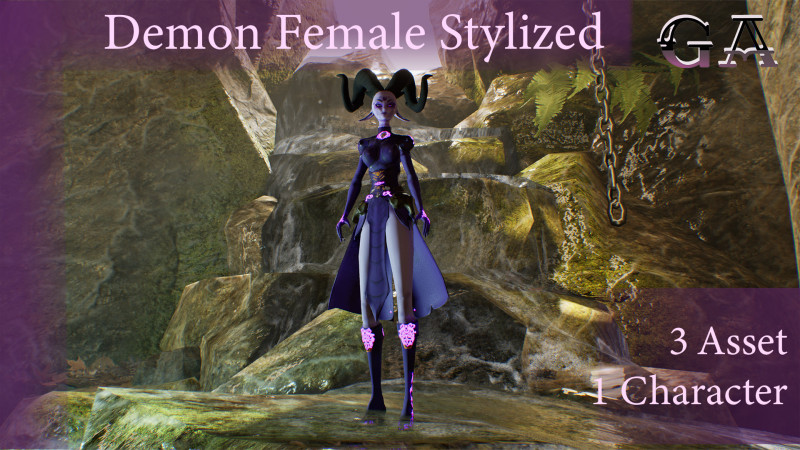 Female Demon Stylized 3D Modell .c4d .max .obj .3ds .fbx .stl .blend