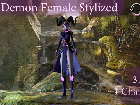 Female Demon Stylized 3D Model