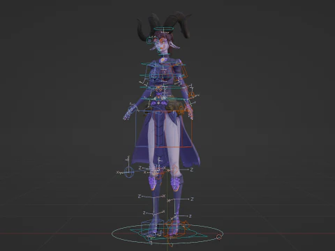 Female Demon Stylized 3D Model