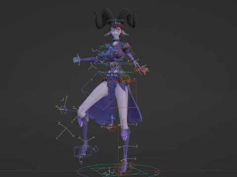 Female Demon Stylized 3D Model