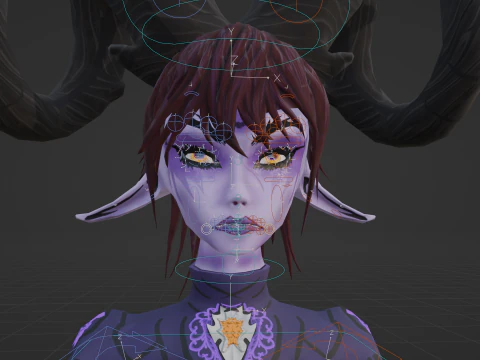 Female Demon Stylized 3D Model