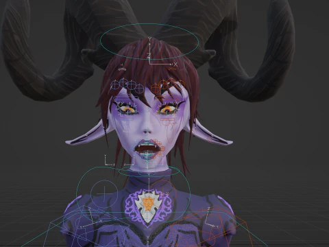 Female Demon Stylized 3D Model