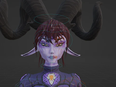 Female Demon Stylized 3D Model