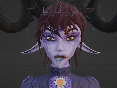 Female Demon Stylized 3D Model