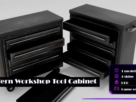 Arm&aacute;rio de ferramentas de oficina moderno Modelo 3D
