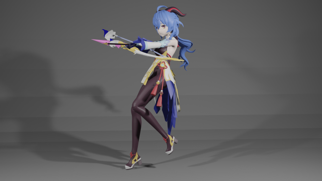 ganyu with amos bow 3Dプリントモデル .c4d .max .obj .3ds .fbx .stl .blend 
