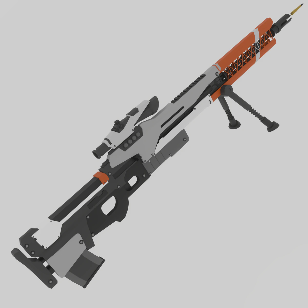 low poly sniper rifle 3D Model .c4d .max .obj .3ds .fbx .stl .blend 