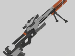 низкополигональная снайперская винтовка 3D Модель