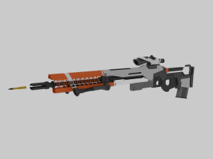 low poly sniper rifle Model 3D