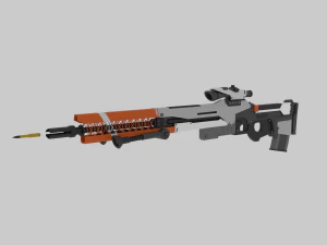 low poly sniper rifle 3D Model