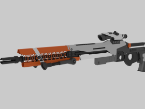 low poly sniper rifle Model 3D