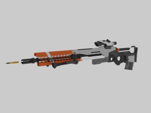 low poly sniper rifle 3D Model