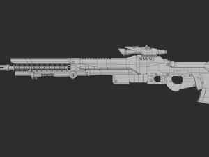 low poly sniper rifle Model 3D