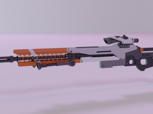 low poly sniper rifle Model 3D