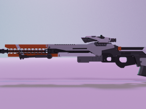 low poly sniper rifle Model 3D