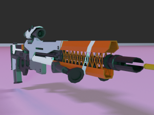 low poly sniper rifle Model 3D