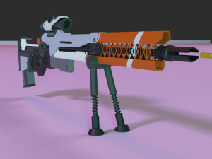 low poly sniper rifle Model 3D