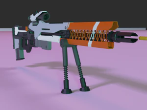 low poly sniper rifle 3D Model