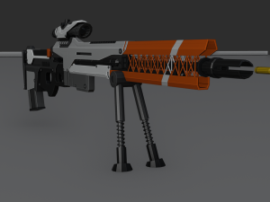 low poly sniper rifle Model 3D