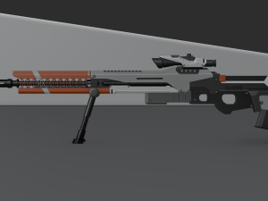 low poly sniper rifle Model 3D