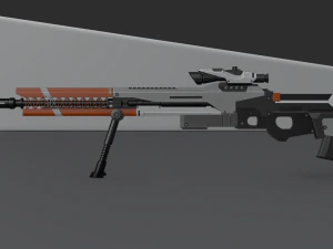 low poly sniper rifle 3D Model