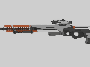 low poly sniper rifle Model 3D