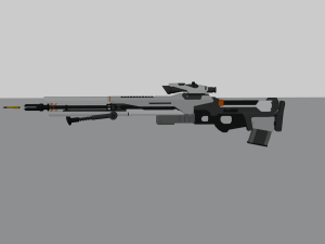 low poly sniper rifle Model 3D