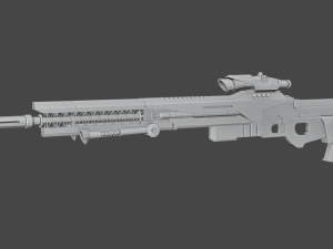 low poly sniper rifle Model 3D