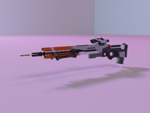 low poly sniper rifle Model 3D
