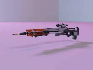 low poly sniper rifle 3D Model