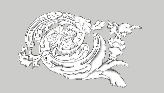 Decor stuccopattern 3D Model .c4d .max .obj .3ds .fbx .stl .blend