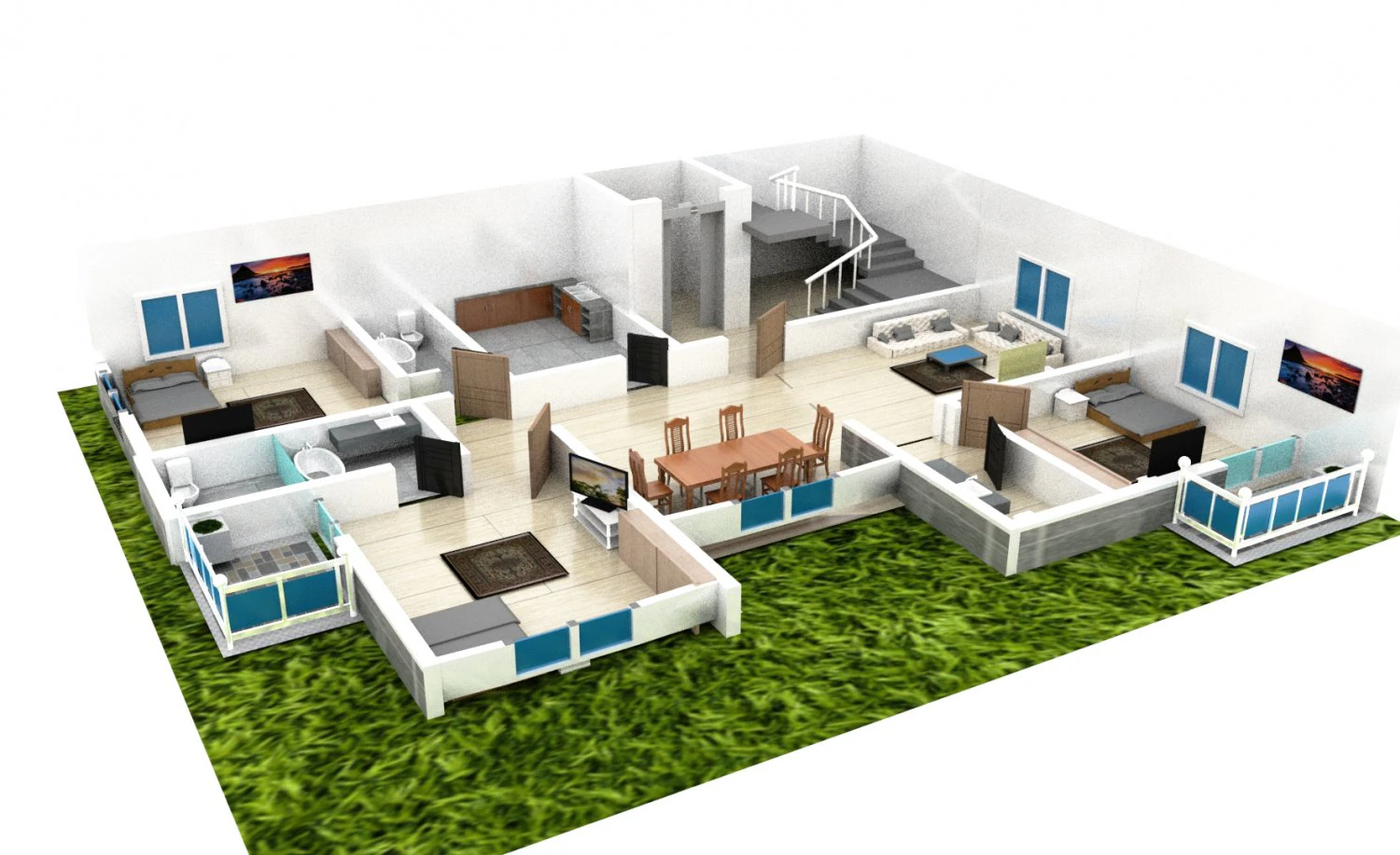 home floor plan 3D Model .c4d .max .obj .3ds .fbx .stl .blend 