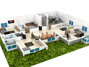 ev kat planı 3D Model