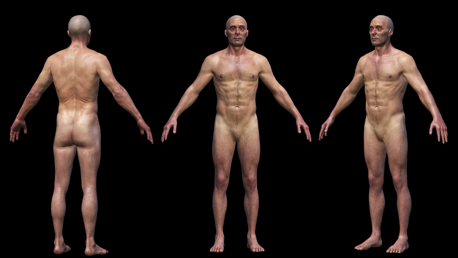 realistic highly detailed man 3D Model .c4d .max .obj .3ds .fbx .stl .blend