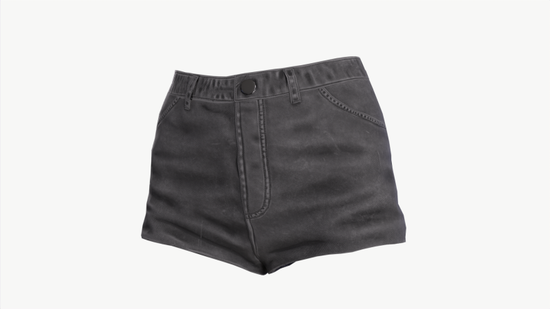 Female jeans black mini shorts denim Low-poly Modèle 3D .c4d .max .obj .3ds .fbx .stl .blend 